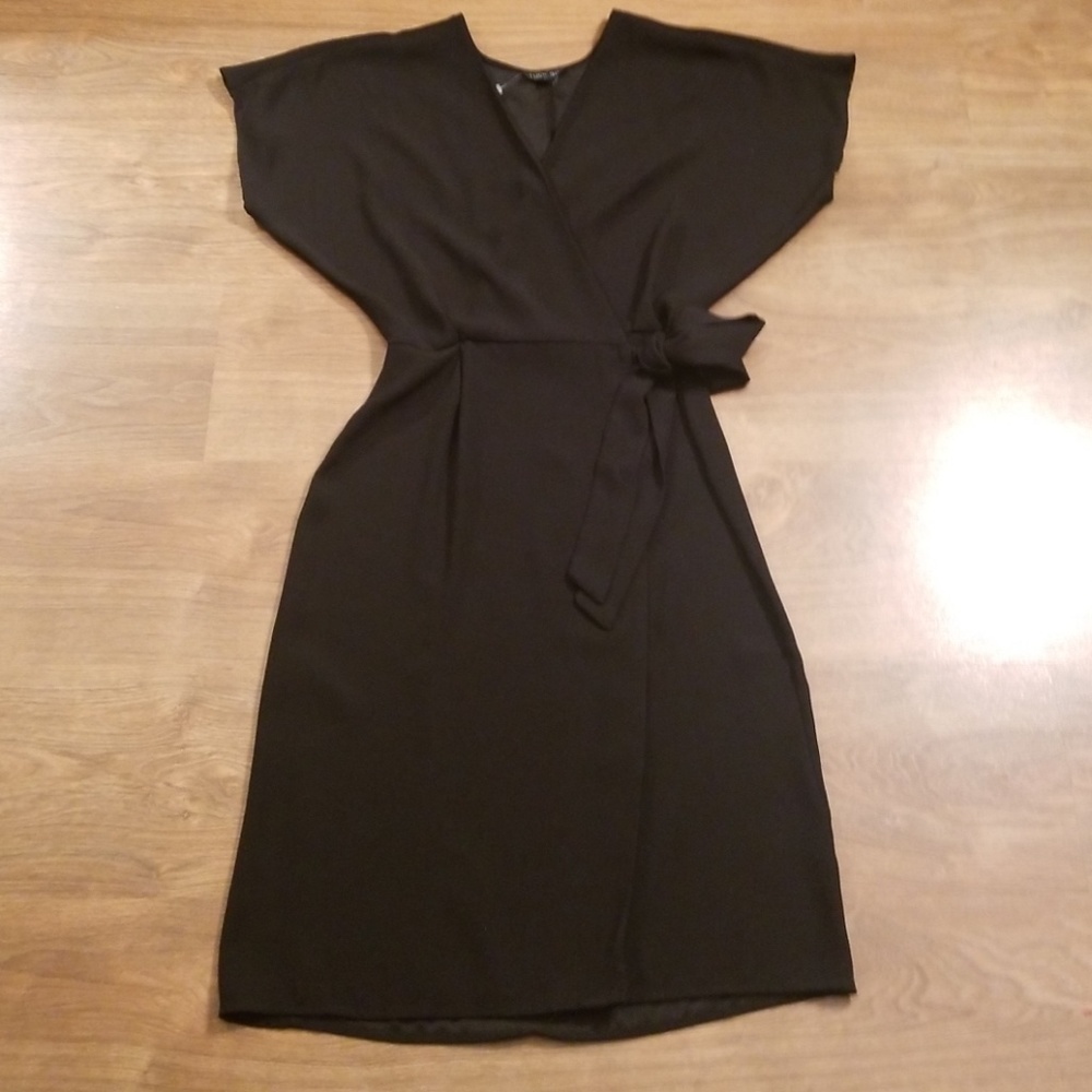Topshop Black Wrap Dress Size 4